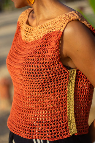 Crocheted Red Earth Top