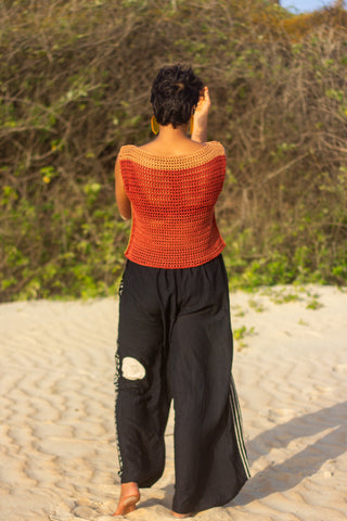 Crocheted Red Earth Top